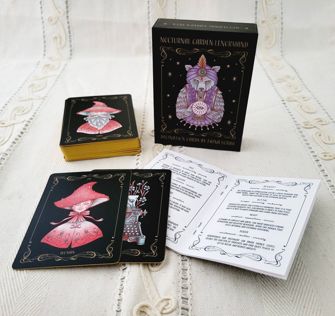 Nocturnal Garden Lenormand - Art Nouveau Divination Deck