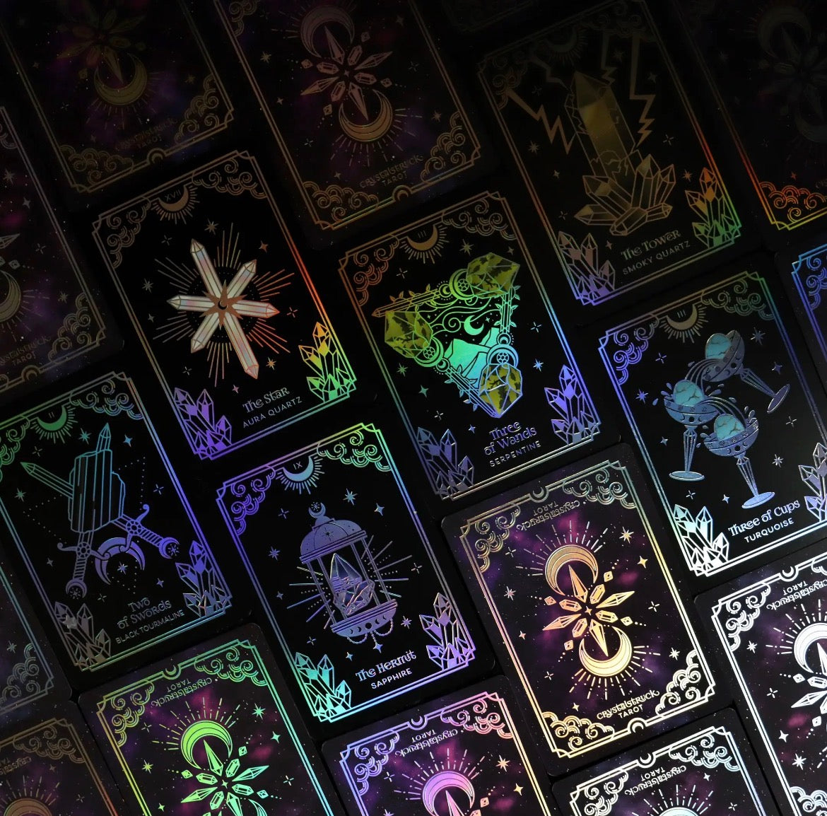 Crystalstruck Tarot Deck & Guidebook (Full size Silver Edition)