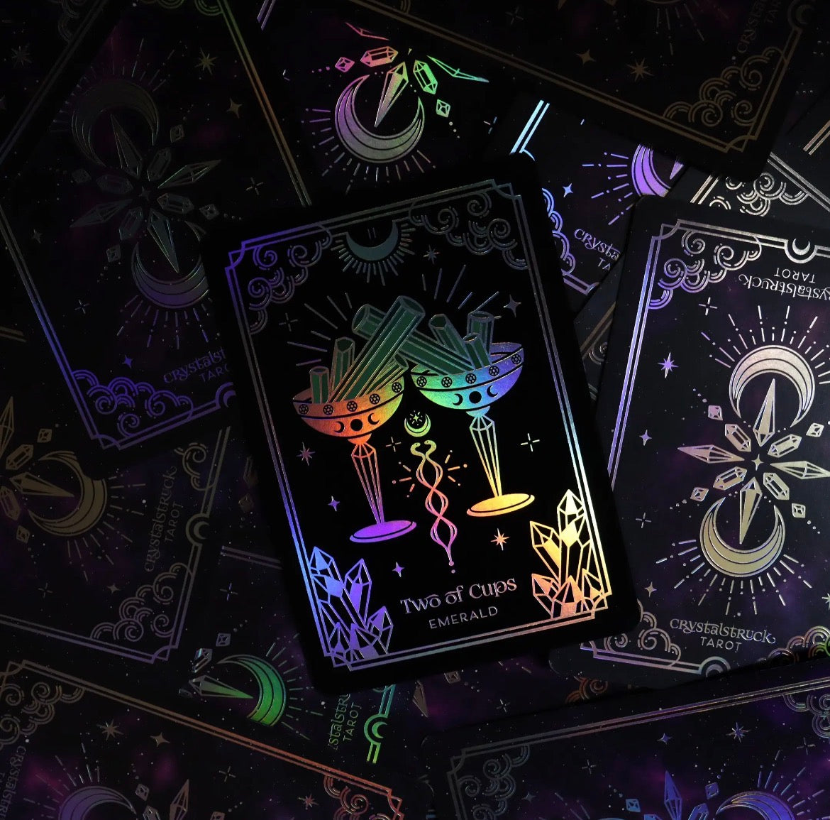 Crystalstruck Tarot Deck & Guidebook (Full size Silver Edition)