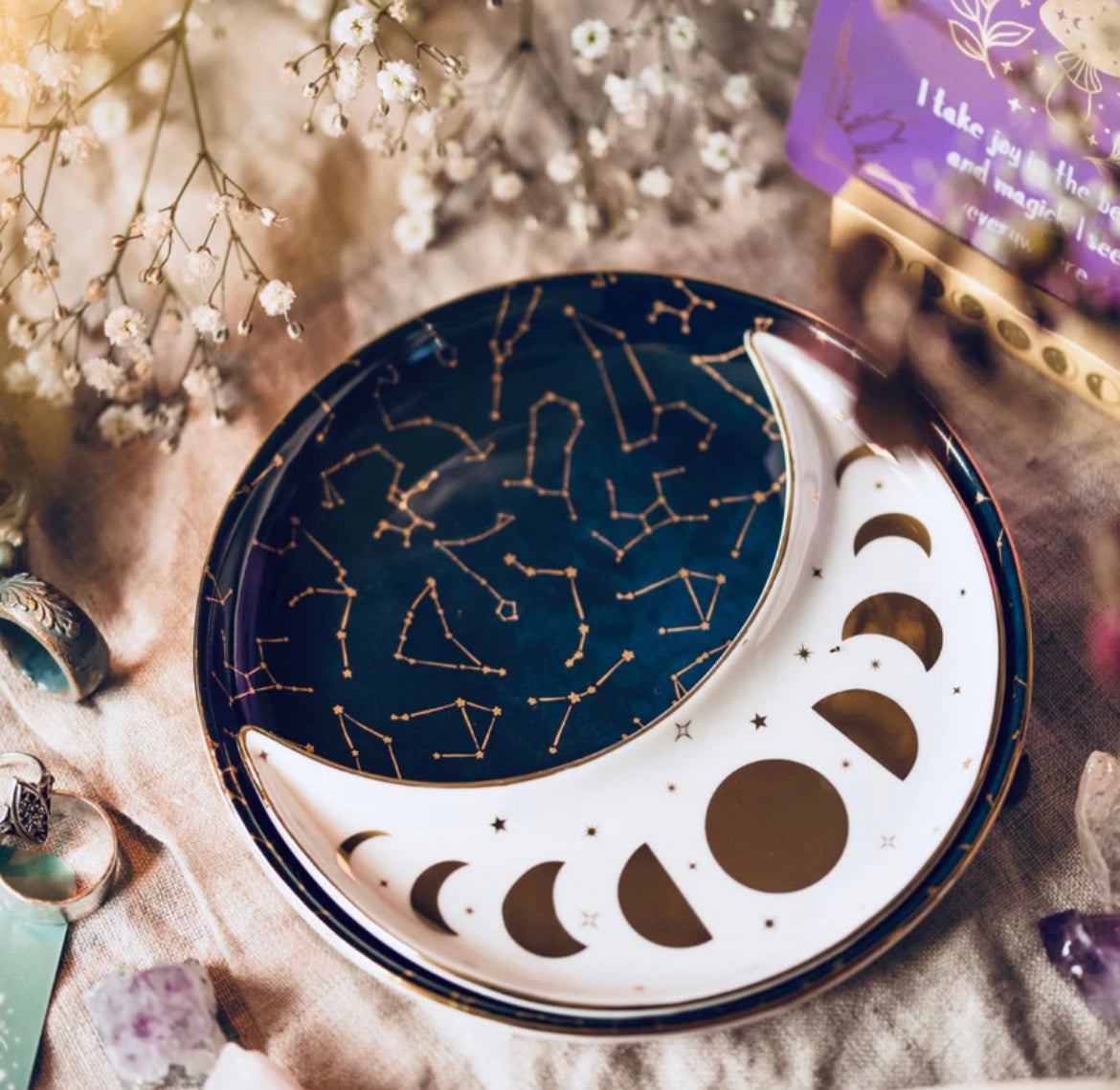 Zodiac Ceramic Nesting Moon Dish Set
